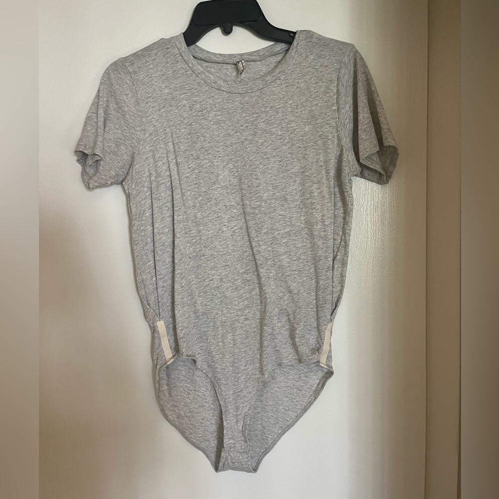 Free People Grey Bodysuit Size small